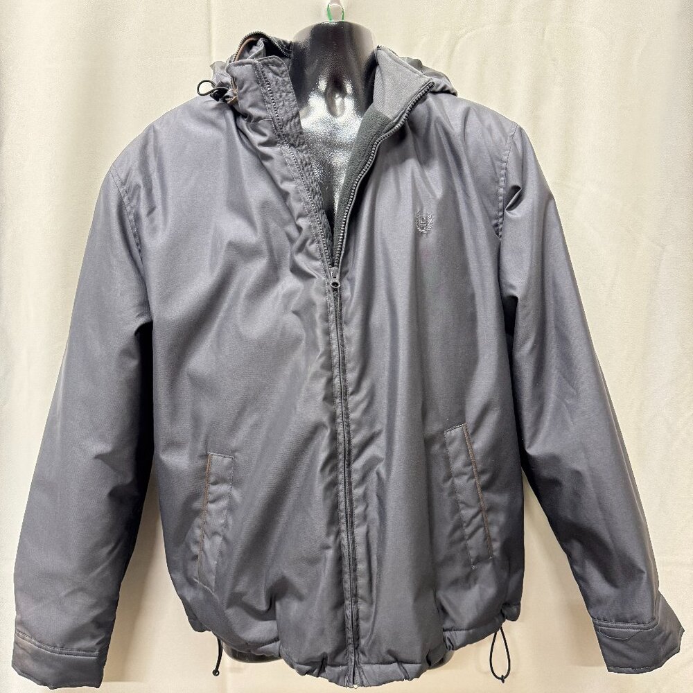 Chaps Full Zipp Insulated Fleece Lined Hooded Jacket Size XL - Navy Blue